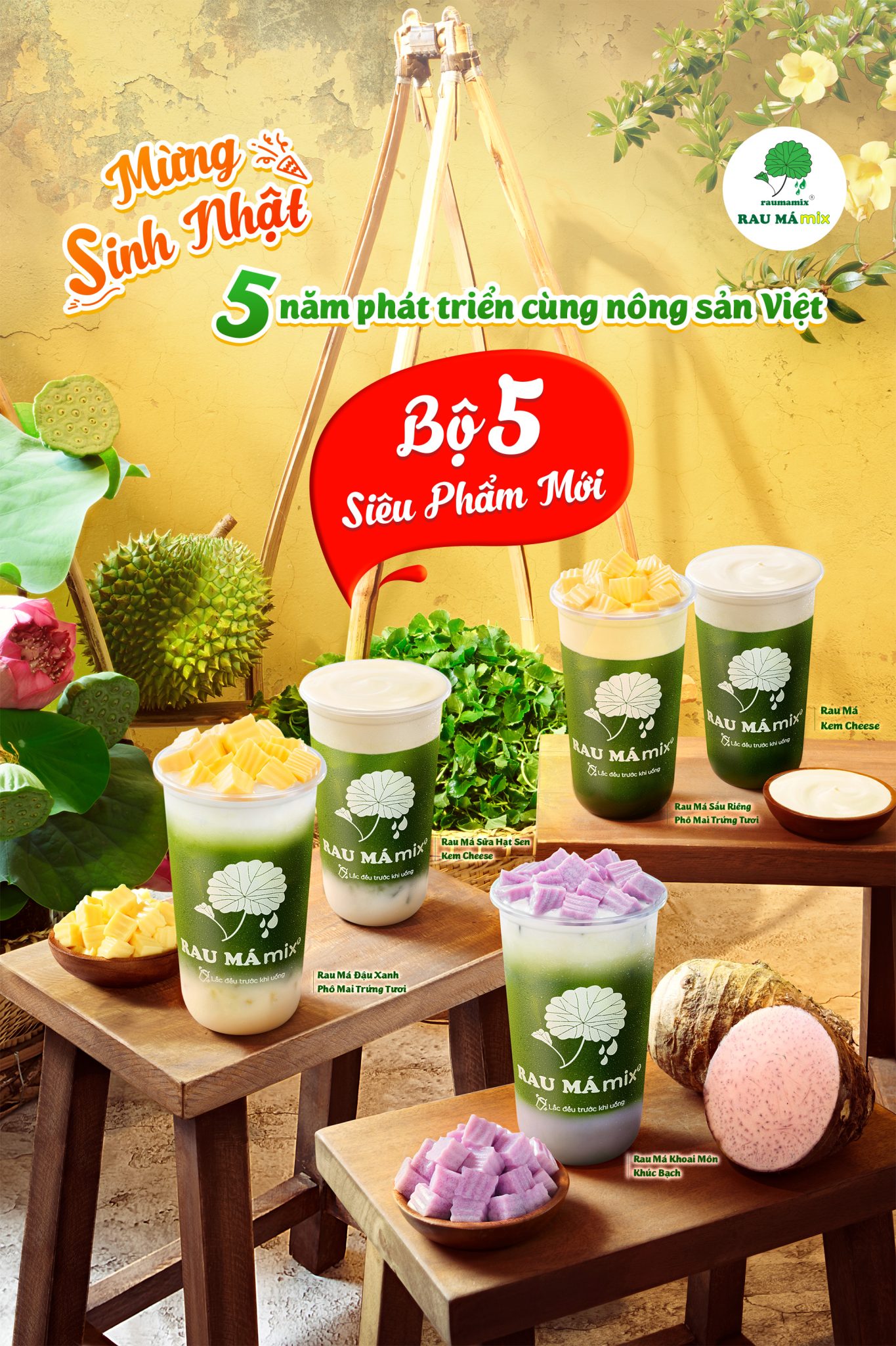 RAU MÁ MIX CHÍNH THỨC TUNG BỘ 5 SẢN PHẨM MỚI NHÂN DỊP SINH NHẬT 5 TUỔI ...